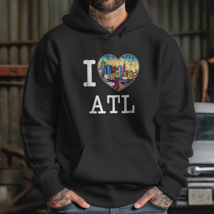 I Love Atlanta Georgia Atl Peach State Skyline Hoodie Gifts for Her