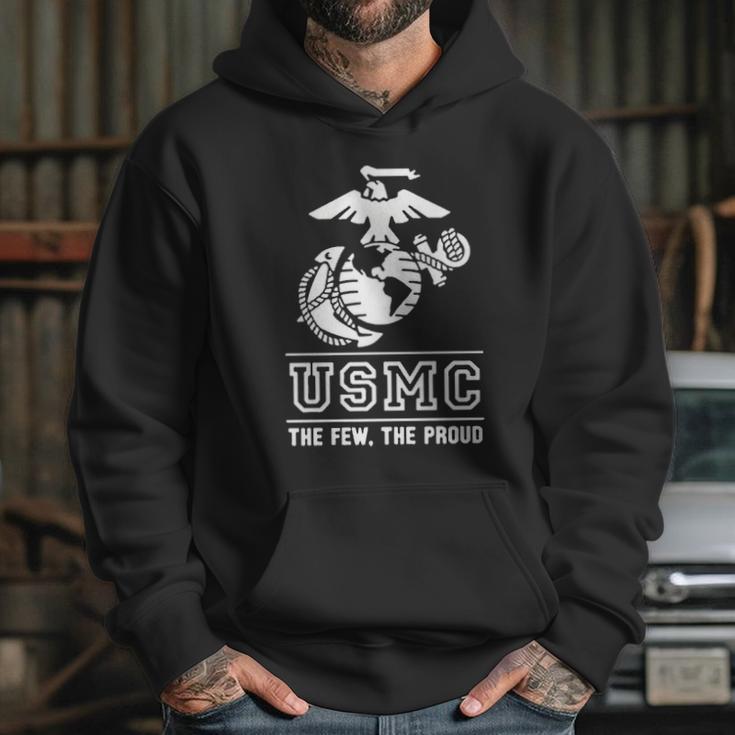 Lucky Ride Marines Usmc The Few The Proud White Emblem F And B Hoodie Gifts for Her