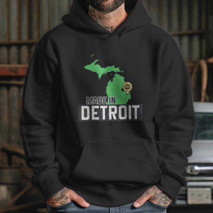 Made In Detroit Michigan State Map Motor City Area Graphic Design Printed Casual Daily Basic Hoodie Gifts for Her