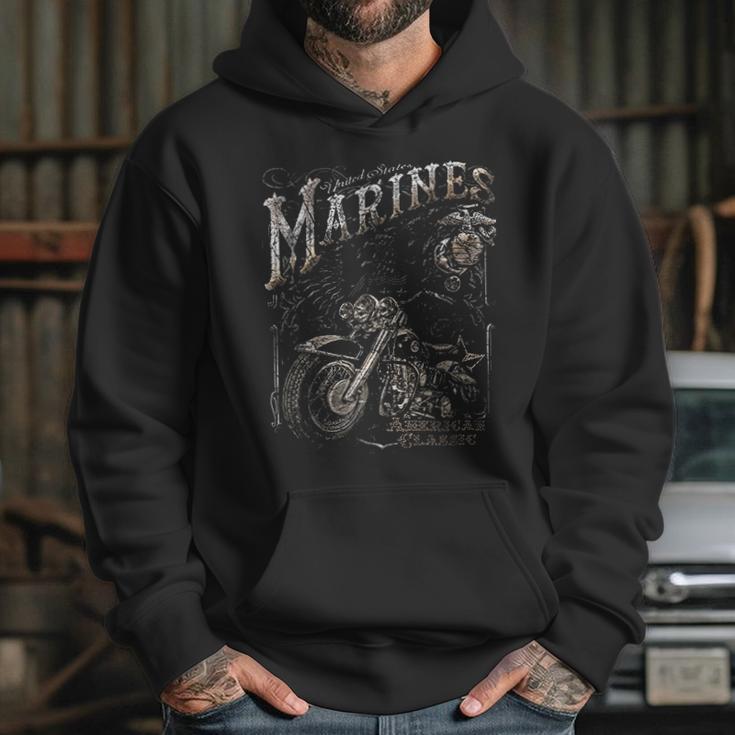 Marine Corps Usmc Marine Biker American Clasic Hoodie Gifts for Her