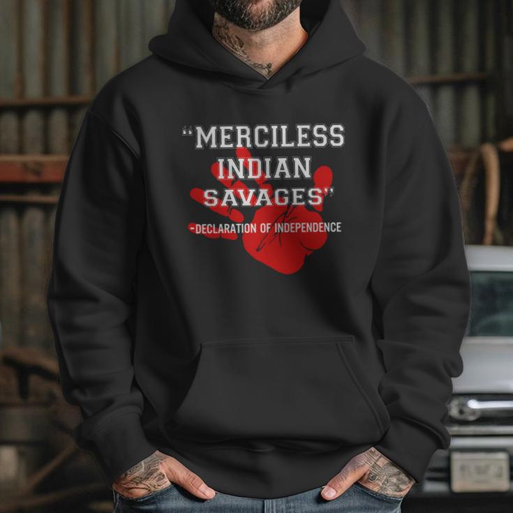 Merciless Indian Savages – Declaration Of Independence Red Hand Hoodie Gifts for Her