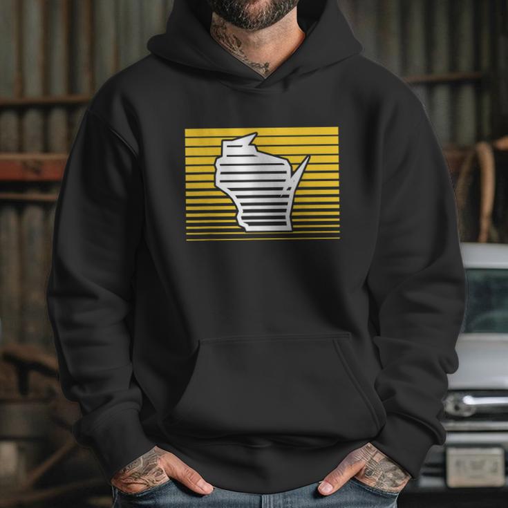 Milwaukee Wisconsin Retro Gradient Stripes Hoodie Gifts for Her