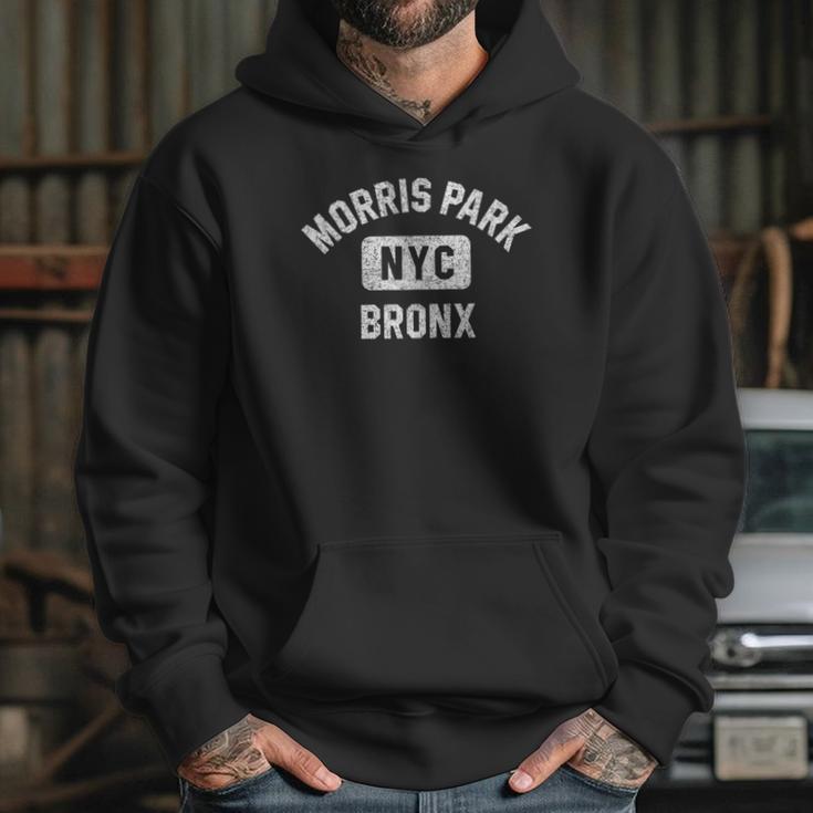 Morris Park Bronx Nyc Gym Style Distressed White Print Hoodie Gifts for Her