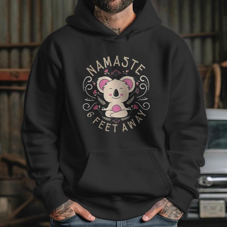 Namaste Stay 6 Feet Away Social Distancing Yoga Design Hoodie Gifts for Her