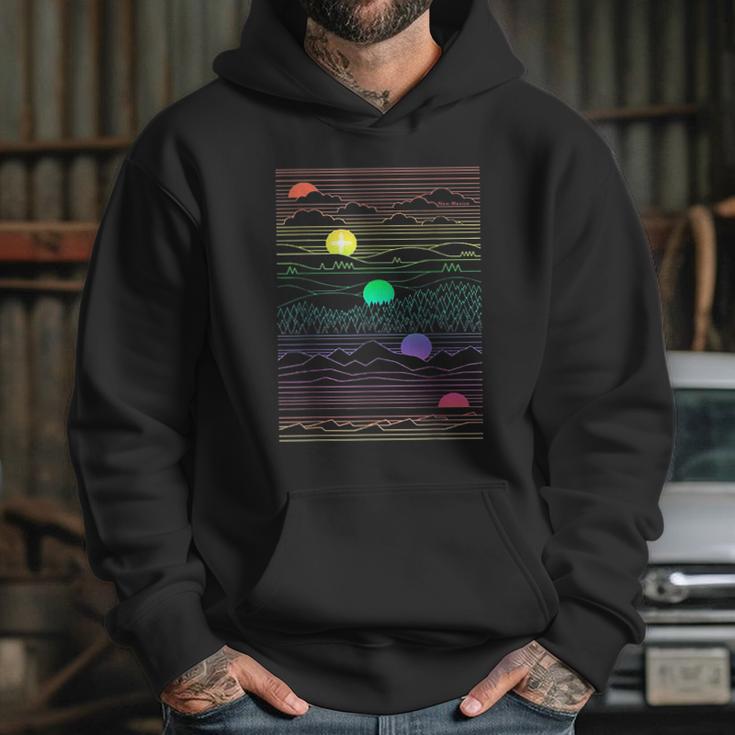 New Mexico State Landscape Line Art Design Hoodie Gifts for Her