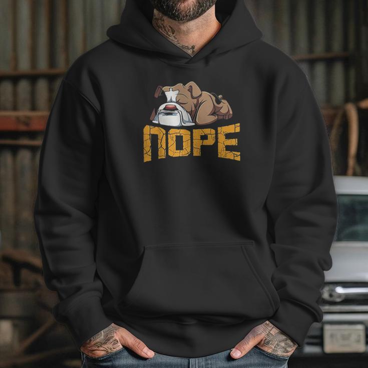 Nope Lazy English Bulldog Funny Dog Pet Lover Hoodie Gifts for Her