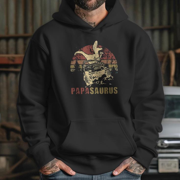 Papa Saurus Jeep Outdoor Road Trip Vintage Popular Gift Hoodie Gifts for Her