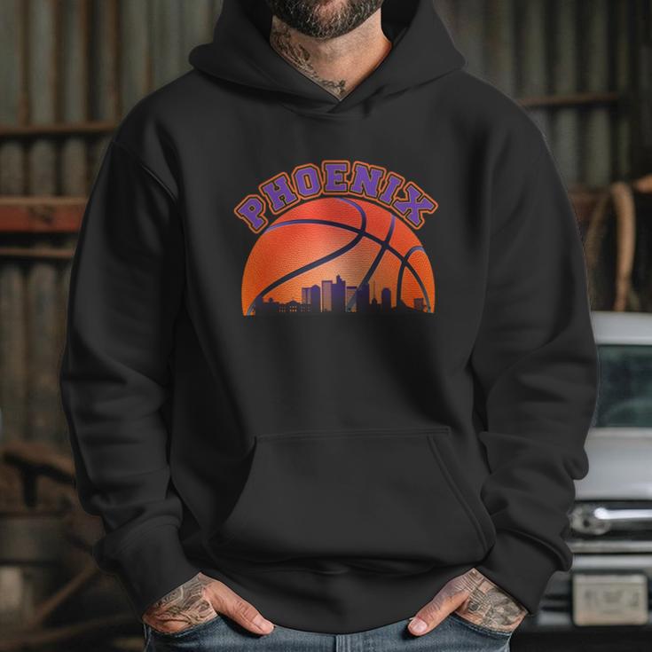 Phoenix Arizona Basketball City Skyline Hoodie Gifts for Her