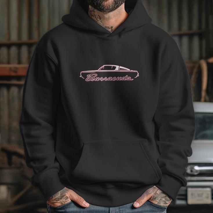 Plymouth Barracuda Classic Outline Design Red Hoodie Gifts for Her