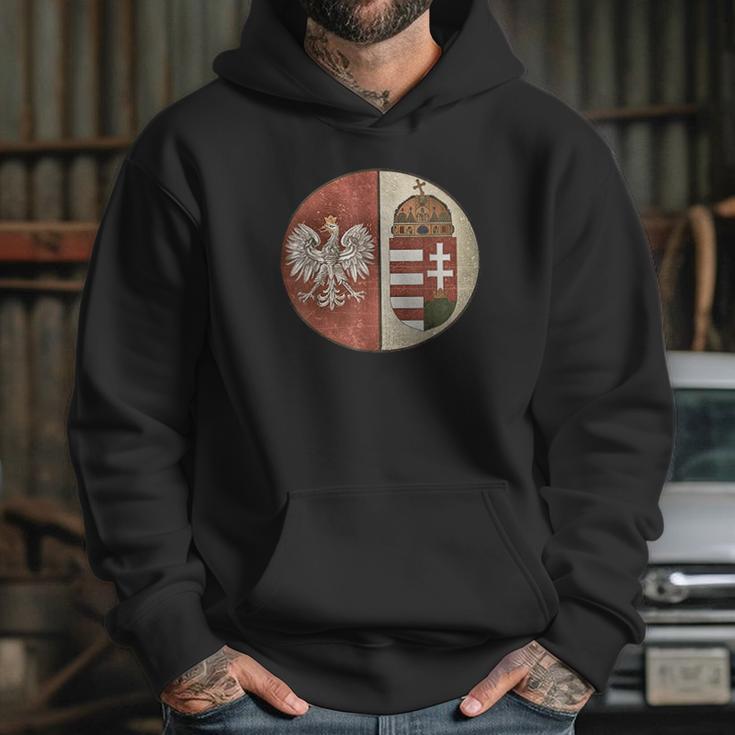 Poland Hungary Heritage Vintage Look Polska Hungarian Hoodie Gifts for Her