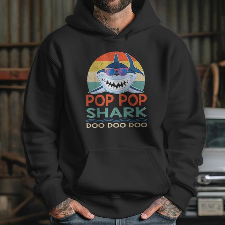 Pop Pop Shark Doo Doo Doo Vintage Matching Family Hoodie Gifts for Her