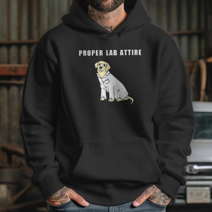 Proper Lab Attire Funny Laboratory Dog Pun Science Hoodie Gifts for Her