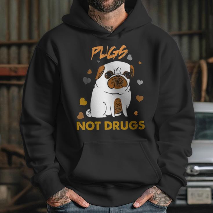 Pugs Not Drugs Pug Lover Dog Owner Funny Presents Hoodie Gifts for Her