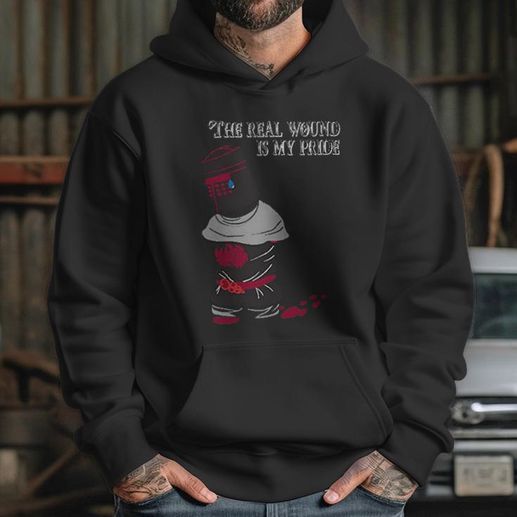 The Real Wound Is My Pride Funny Comedy Satire Black Knight Hoodie Gifts for Her