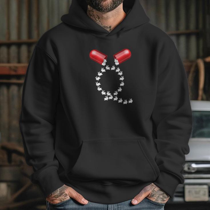 Red Pill Qanon Long Tee Follow White Rabbit Hoodie Gifts for Her