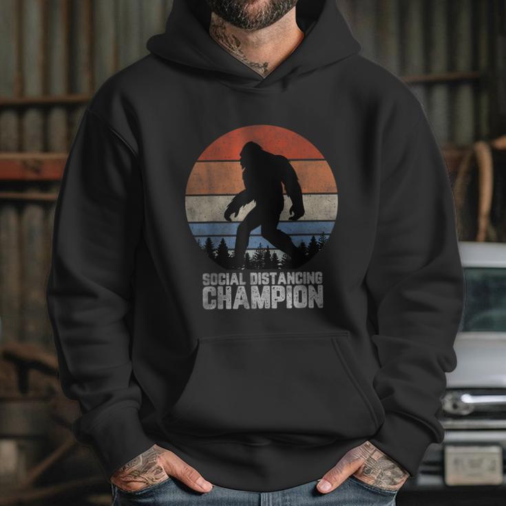 Retro Bigfoot Bigfoot Social Distancing Champ Hoodie Gifts for Her