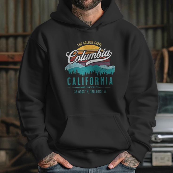 Retro Columbia California Mountains Sun Grunge Art Souvenir Hoodie Gifts for Her