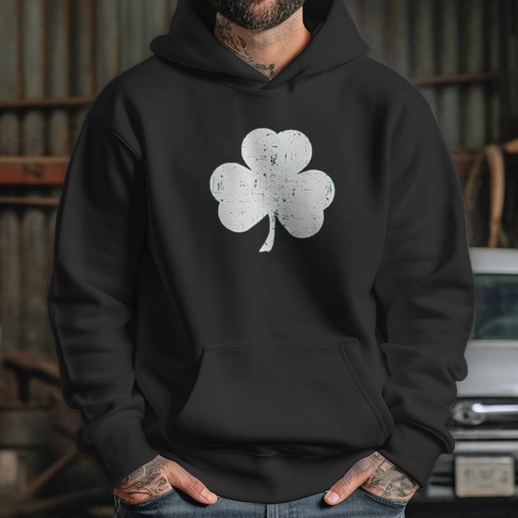 Retro Heather Green Distressed Shamrock Hoodie Gifts for Her