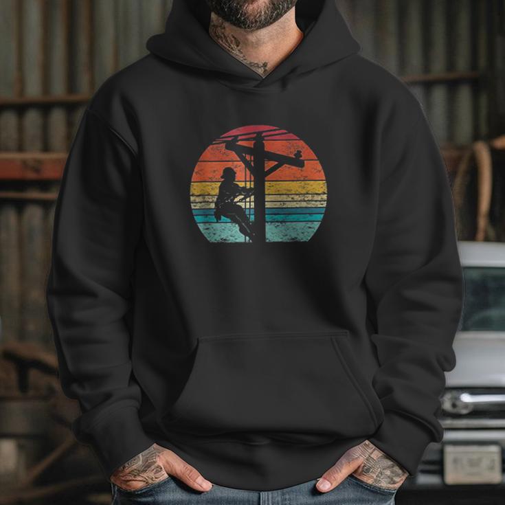 Retro Style Electric Cable Lineman Hoodie Gifts for Her