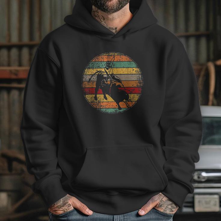 Retro Vintage Bull Riding Cowboy Western Bullriding Hoodie Gifts for Her