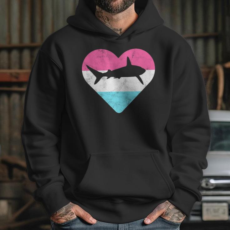 Retro Vintage Mako Shark Heart Gift Hoodie Gifts for Her