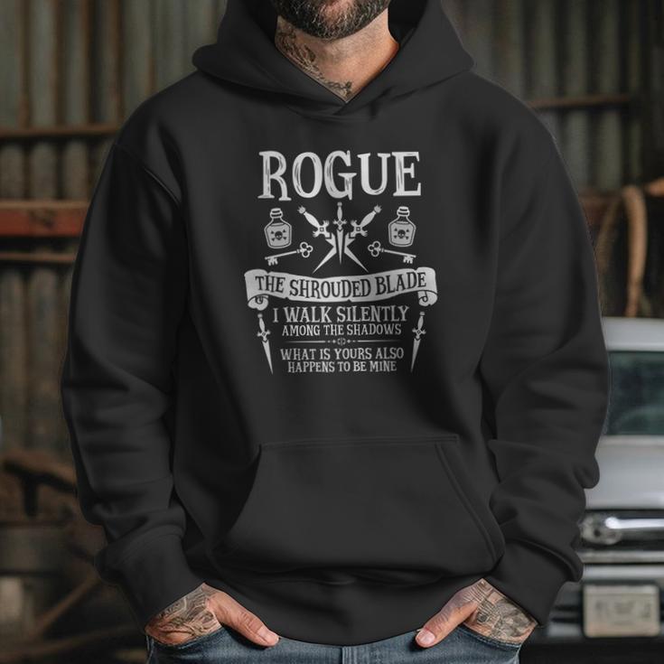 Rogue The Shrouded Blade - Dungeons & Dragons White Text Hoodie Gifts for Her