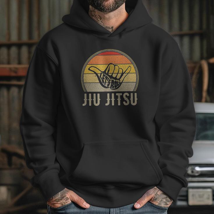 Lets Roll Jiu Jitsu Hand Vintage Sunset Funny Gift Idea Hoodie Gifts for Her