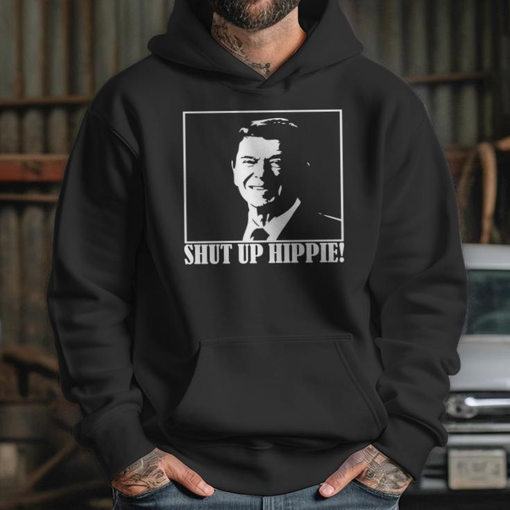 Ronald Reagan Says Shut Up Hippie Hoodie Gifts for Her