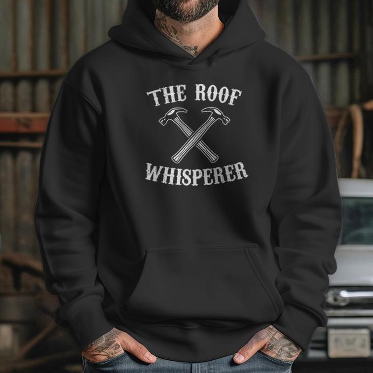 The Roof Whisperer Crossed Hammers Contractor Roofer Gift Hoodie Gifts for Her