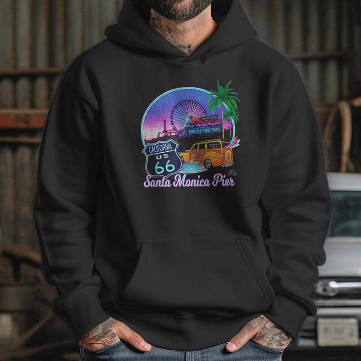 Santa Monica Pier Us Route 66 End Pacific Ocean Souvenir Hoodie Gifts for Her