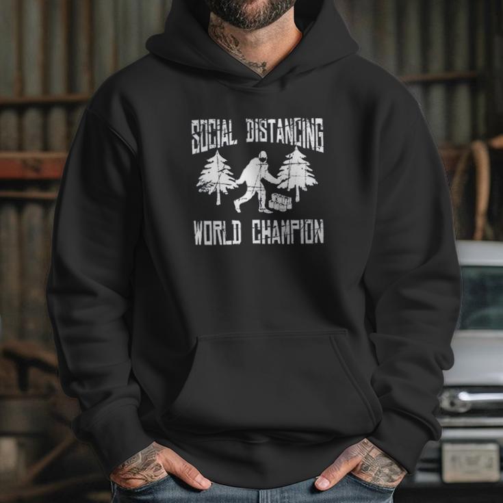 Sasquatch Social Distancing World Champion Bigfoot Hoodie Gifts for Her