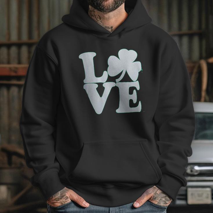 Shamrock Love Funny St Pats Paddy Patrick Pattys Green Heart Cute Hoodie Gifts for Her