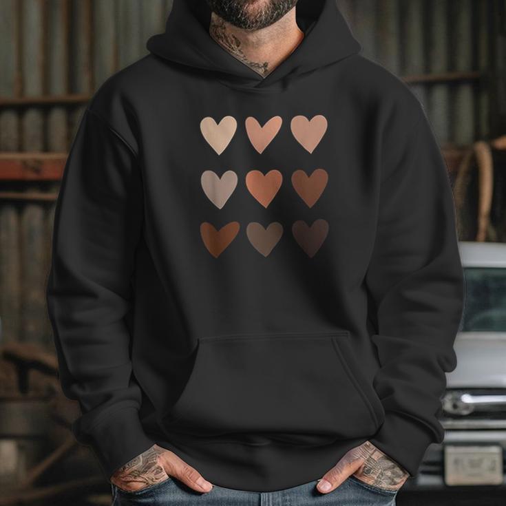 Skin Tone Hearts Black History Month No Skin Tone Melanin Hoodie Gifts for Her