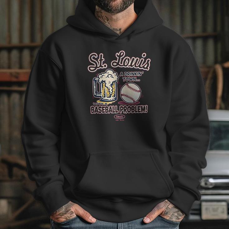 Smack Apparel St Louis Baseball Fans A Drinking Town Hoodie Gifts for Her