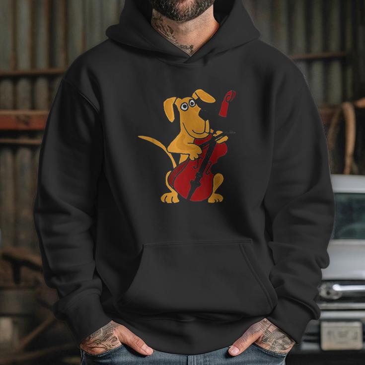 Smiletodays Brown Dog Playing Cello Hoodie Gifts for Her