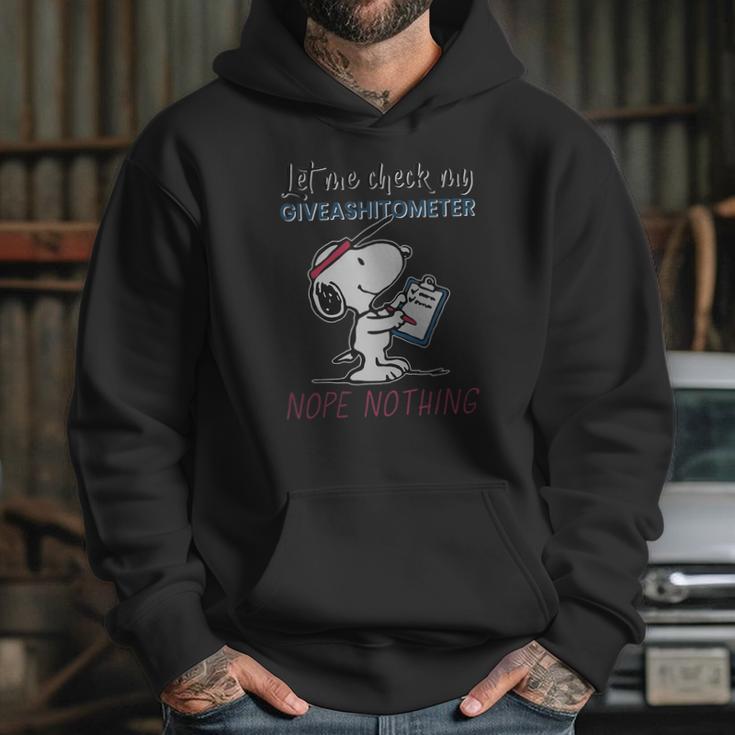 Snoopy Let Me Check My Giveashitometer Nope Nothing Hoodie Gifts for Her