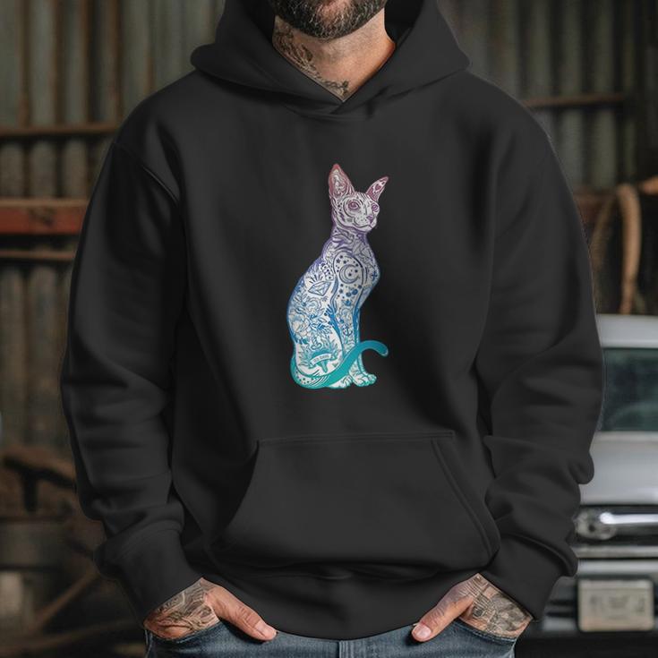 Stay Weird Pastel Goth Sphynx Cat Tattoo Kitten Hoodie Gifts for Her