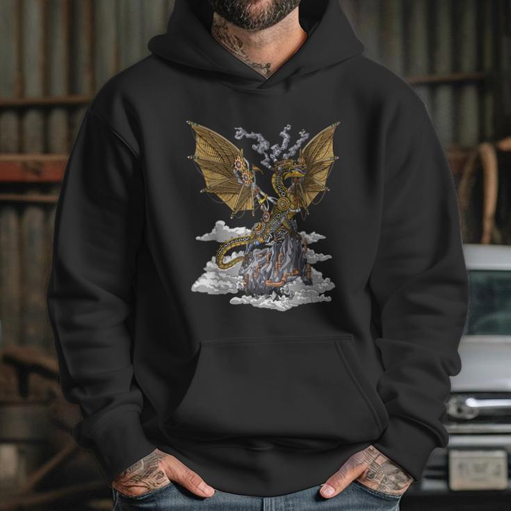 Steampunk Dragon Mechanical Gears Fantasy Industrial Gothic Hoodie Gifts for Her