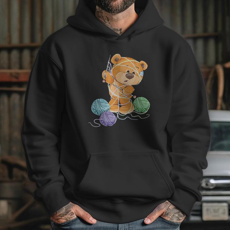 Teddy Bear Tangled In Wool | Funny Knitting Gifts Hoodie Gifts for Her