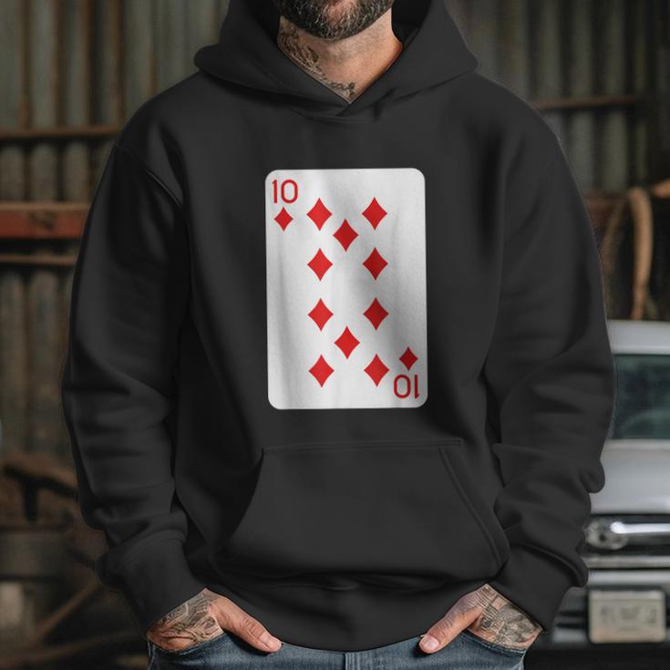 Ten Of Diamonds Playing Cards Halloween Costume Casino Easy Hoodie Gifts for Her