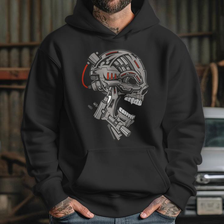 Terminator Skull Gun Head Graphic Design Printed Casual Daily Basic Hoodie Gifts for Her