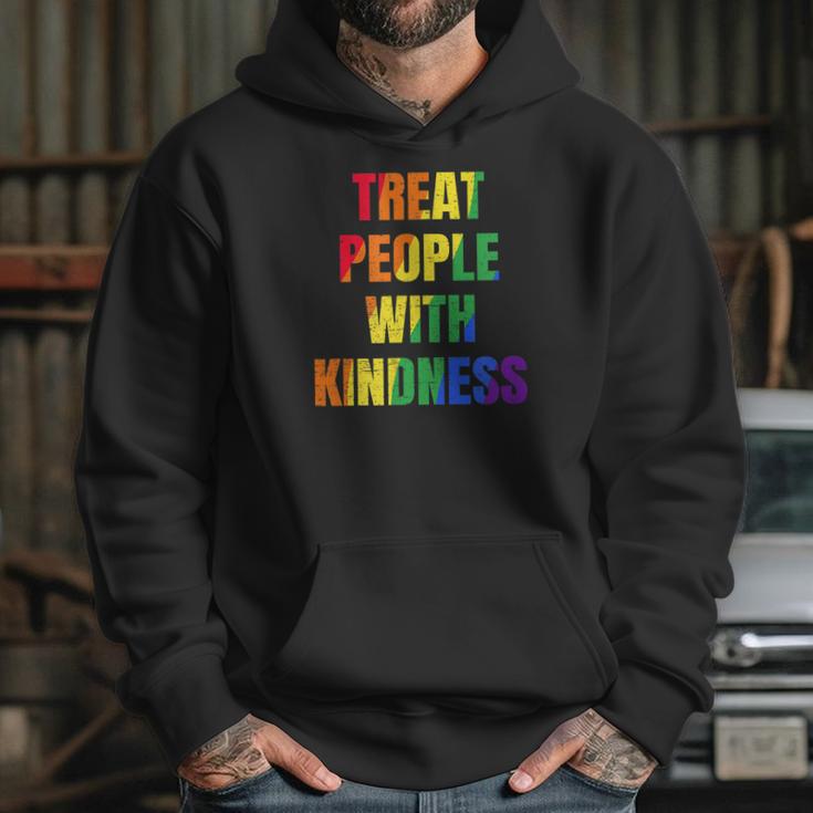 Treat People With Kindness Queer Lgbtq Love Equality Bi Hoodie Gifts for Her