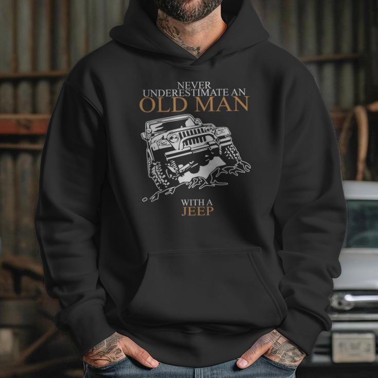 Never Underestimate An Old Man Jeep T-Shirts T-Shirt Hoodie Gifts for Her