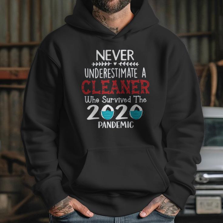 Never Underestimate Who Survived The Pandemic Cleaner Hoodie Gifts for Her