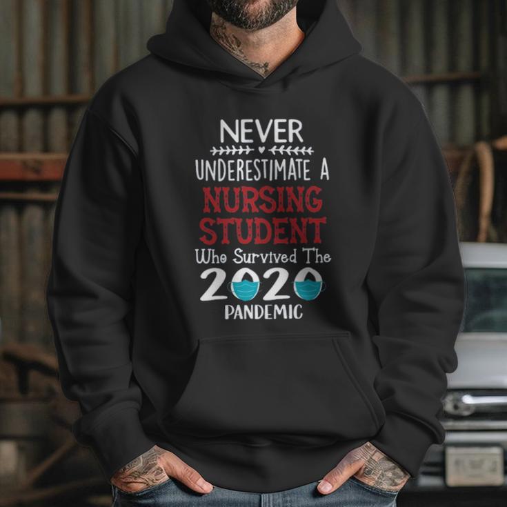 Never Underestimate Who Survived The Pandemic Nursing Student Hoodie Gifts for Her