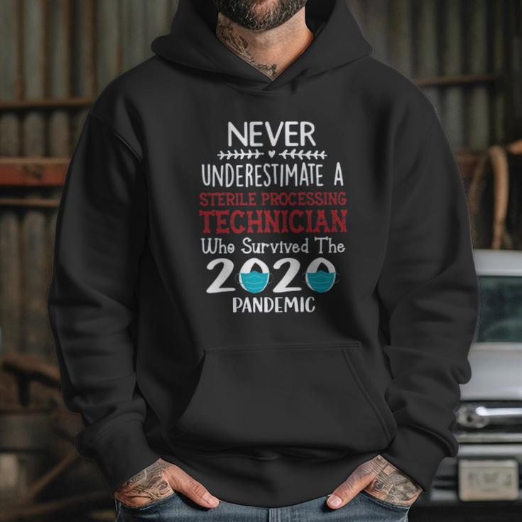 Never Underestimate Who Survived The Pandemic Sterile Processing Technician Hoodie Gifts for Her