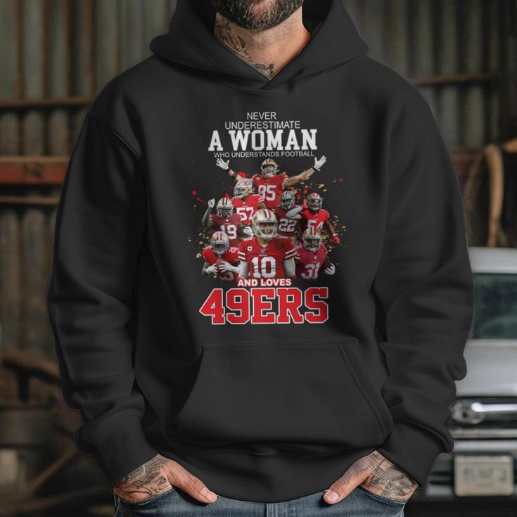 Never Underestimate A Woman Who Understands Football And Loves San Francisco 49Ers ShirtShirt Hoodie Gifts for Her