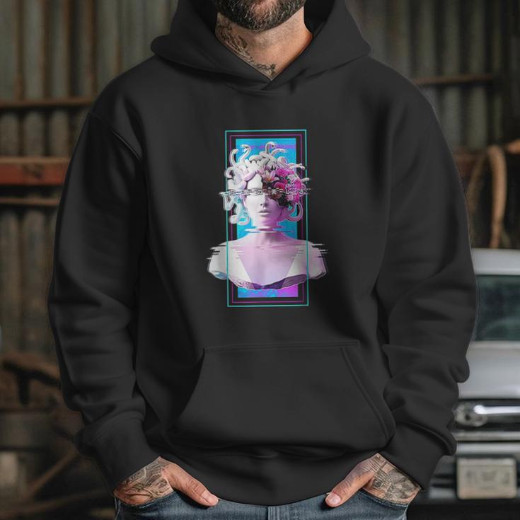 Vaporwave Medusa Statue Aesthetic Art Glitch Japanese Otaku Hoodie Gifts for Her