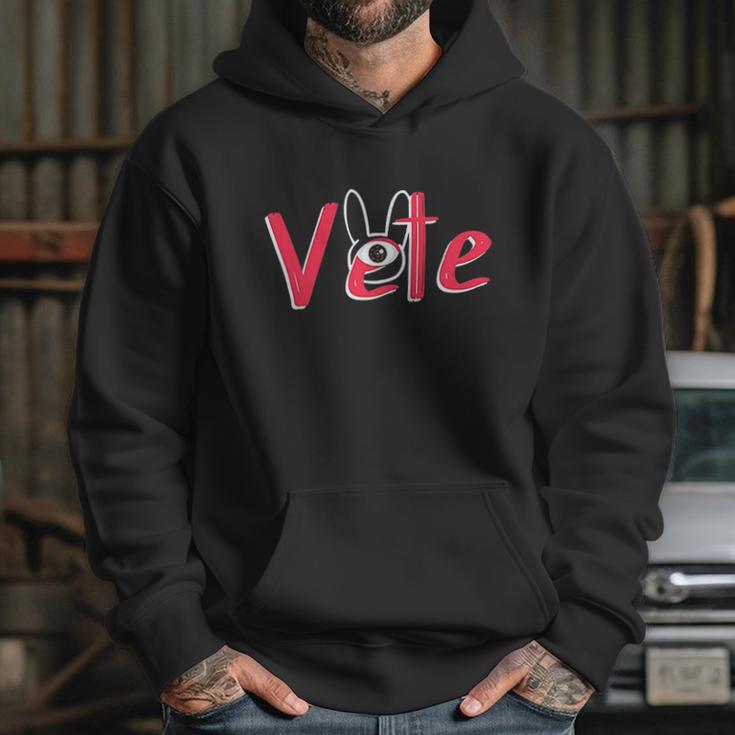 Vete One Eye Trap Bunny Silhouette Bad Doodle Gift Hoodie Gifts for Her