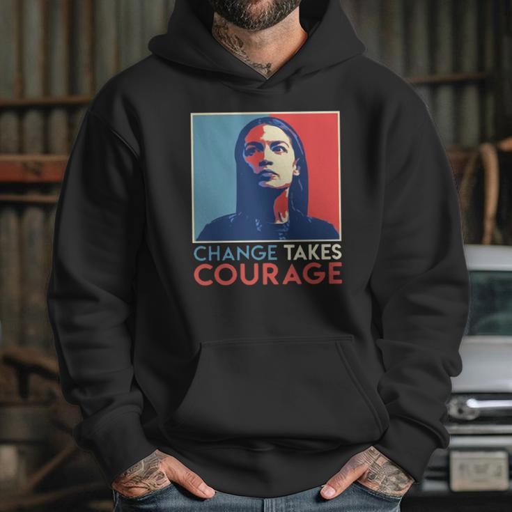 Vintage Alexandria Ocasio Cortez Aoc Change Takes Courage Vintage 2020 T-Shirt Hoodie Gifts for Her